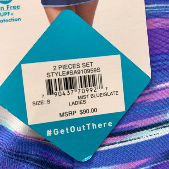 Free Country Swim Top Small, Purple stripes - Picture 3 of 4